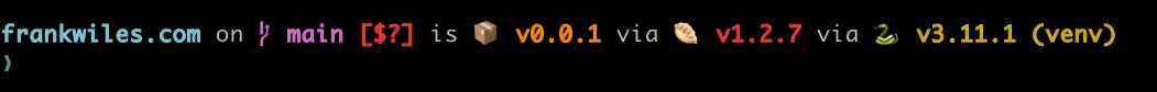 Screenshot of my Starship prompt